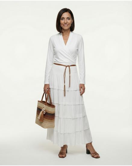 Rock mit Volants in weiss von Made in Italy