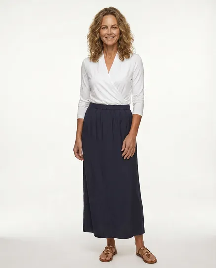 Rock Satin in dunkelblau von Selected Touch