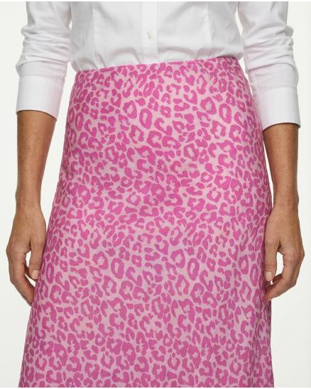 Rock Satin Leoprint in pink von Made in Italy