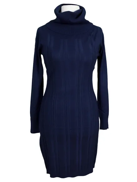 Rollkragen Longpullover in blau von Beauty Women