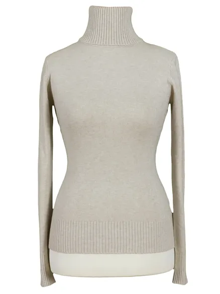 Rollkragenpullover in creme von Beauty Women