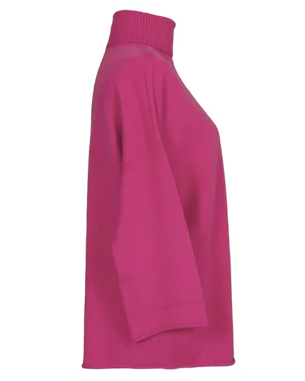 Rollkragenpullover Kastenform in pink von Made in Italy