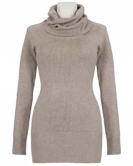 Rollkragenpullover mit Cashmere in beige von Moda Italia
