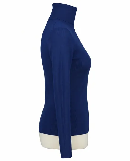 Rollkragenpullover mit Cashmere in blau von YOU & YOU