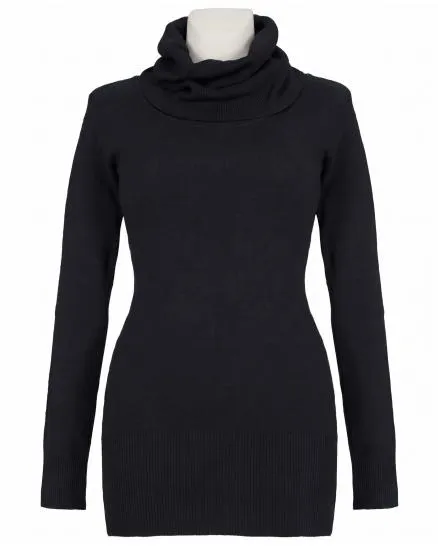 Rollkragenpullover mit Cashmere in schwarz von Moda Italia
