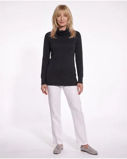 Rollkragenpullover mit Cashmere in schwarz von Moda Italia