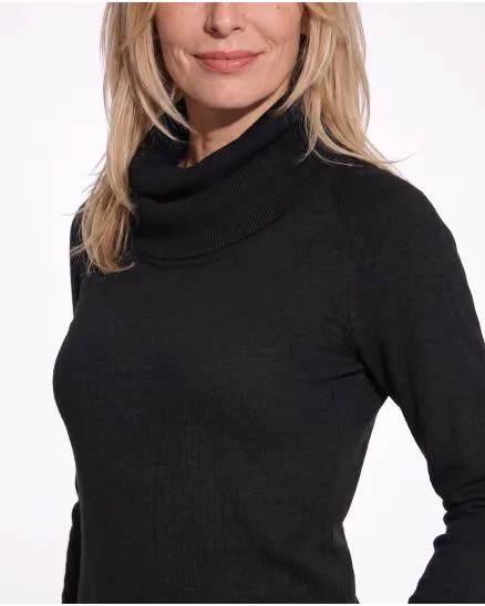 Rollkragenpullover mit Cashmere in schwarz von Moda Italia