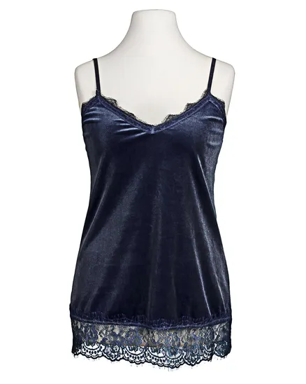 Samttop Spitze in blau von fashion made in italy
