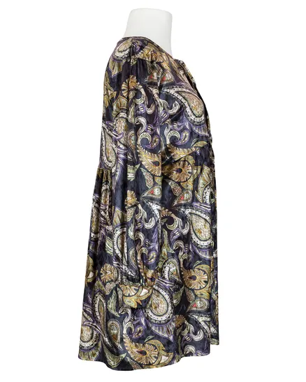 Samttunika mit Print in schwarz von Blu Royal