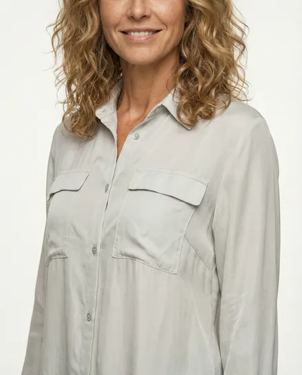 Satin Bluse in beige von Monday Afternoon