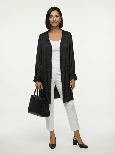 Satin Jacke mit Seide in schwarz von XUNA