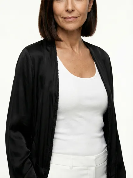 Satin Jacke mit Seide in schwarz von XUNA