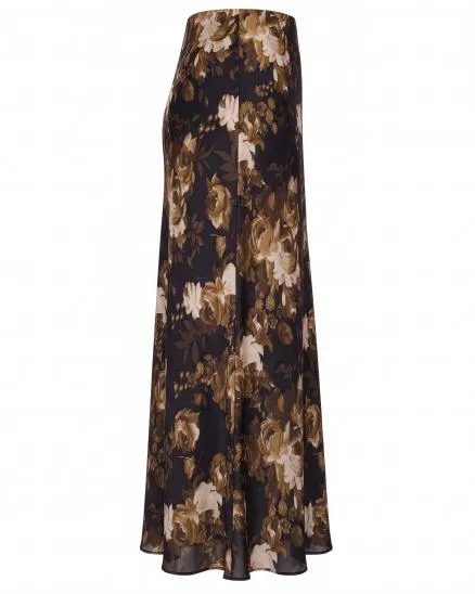 Satin Rock Blumenmuster in schwarz von Made in Italy