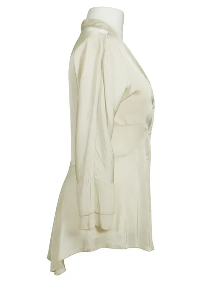 Satinbluse mit Seide in creme von Made in Italy