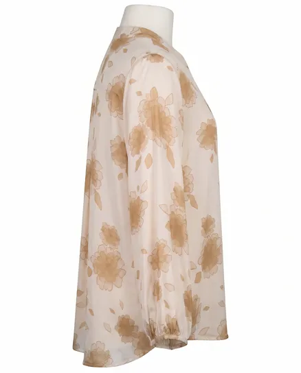 Satinbluse Floral in creme-beige von Made in Italy