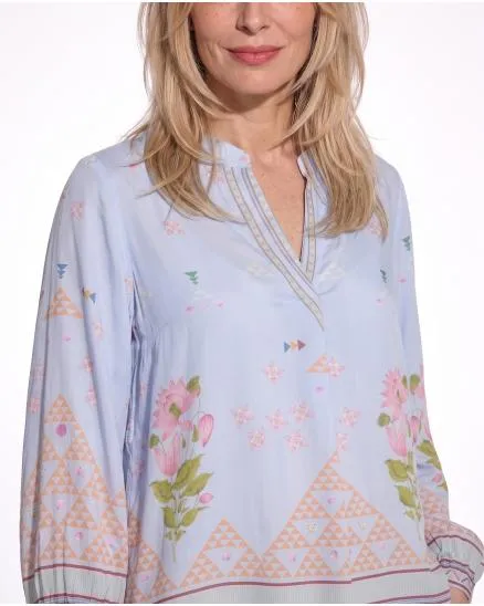 Satinbluse Floral in hellblau von Sarah