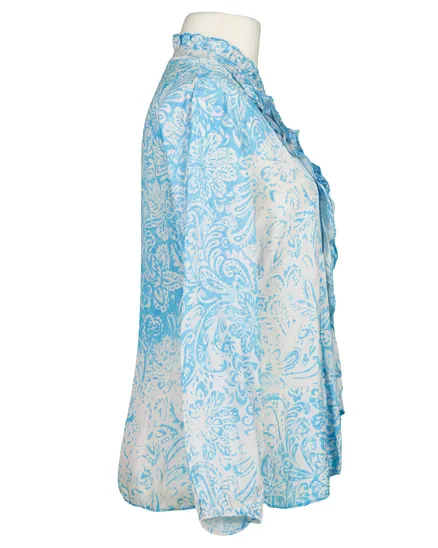 Satinbluse mit Seide Floral in blau von Made in Italy