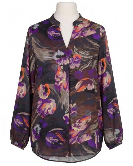 Satinbluse mit Seide Floral in bunt von Made in Italy