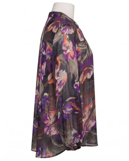 Satinbluse mit Seide Floral in bunt von Made in Italy