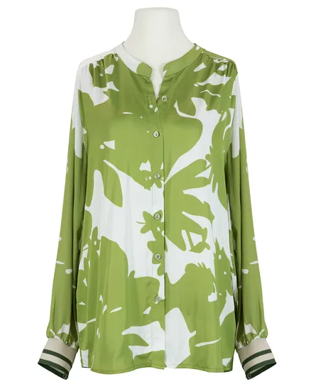 Satinbluse Print in gr�n von Made in Italy