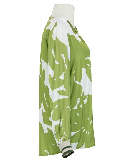 Satinbluse Print in gr�n von Made in Italy