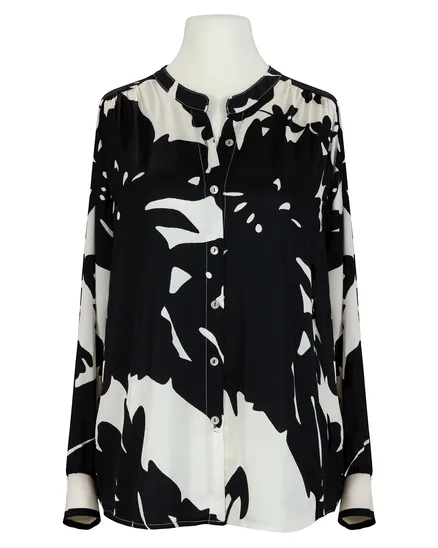 Satinbluse Print in schwarz von Made in Italy