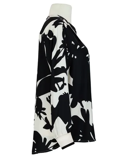 Satinbluse Print in schwarz von Made in Italy