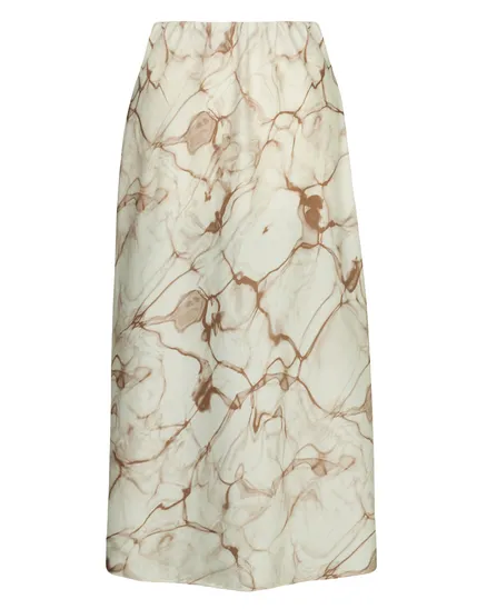 Satinrock mit Muster in beige von Made in Italy