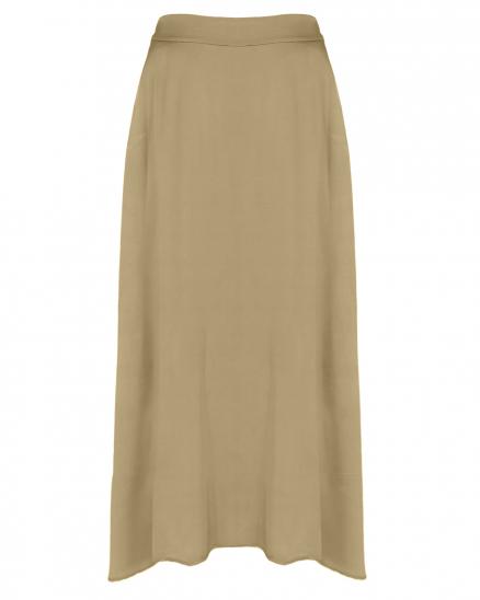 Satinrock mit Seide in camel von Selected Touch