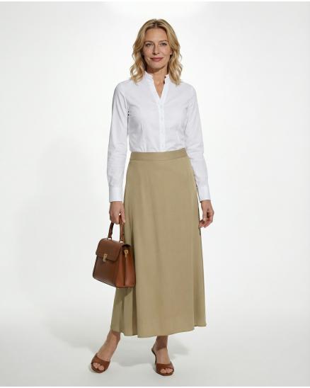 Satinrock mit Seide in camel von Selected Touch