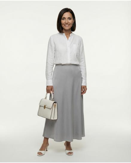 Satinrock mit Seide in grau von Selected Touch