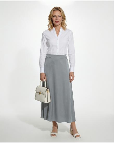 Satinrock mit Seide in grau von Selected Touch