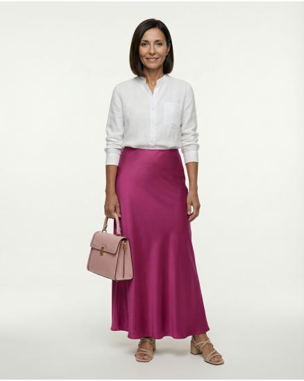 Satinrock mit Seide in pink von Selected Touch