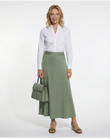 Satinrock mit Seide in salbei von Selected Touch