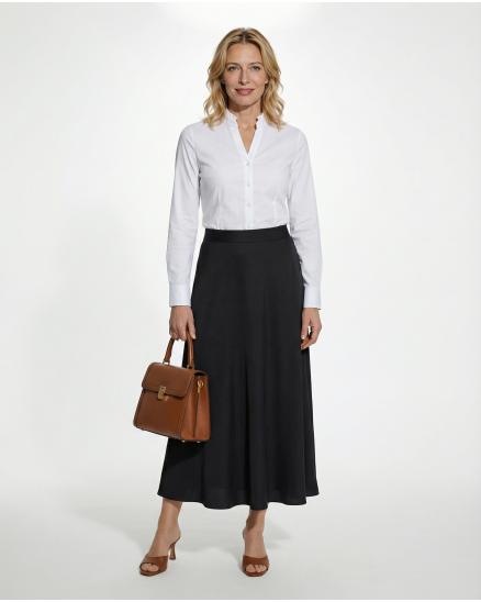 Satinrock mit Seide in schwarz von Selected Touch