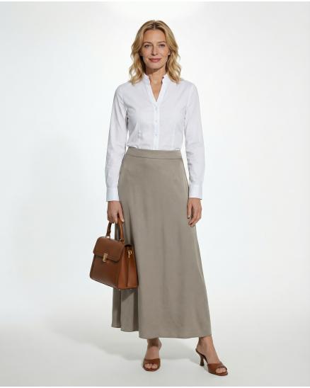 Satinrock mit Seide in taupe von Selected Touch