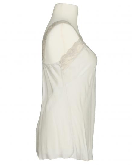 Satintop mit Spitze in beige von Made in Italy