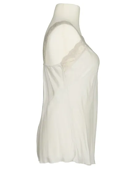 Satintop mit Spitze in beige von Made in Italy