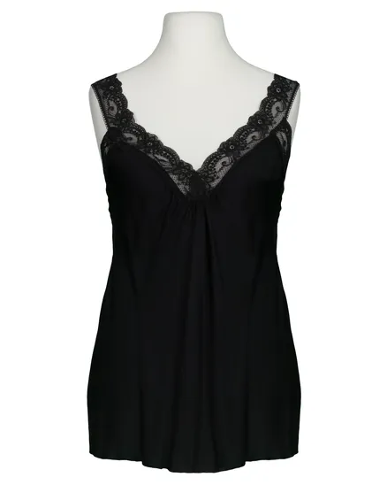 Satintop mit Spitze in schwarz von Made in Italy