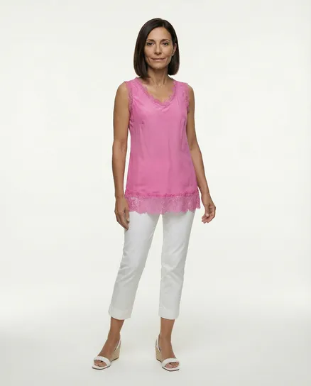 Satintop Spitze in pink von Spaziodonna