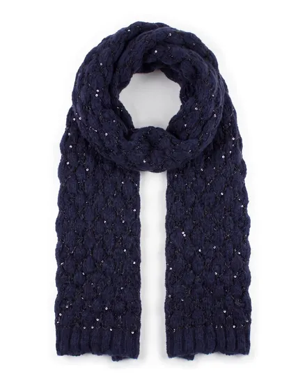Schal mit Pailletten in blau von fashion made in italy