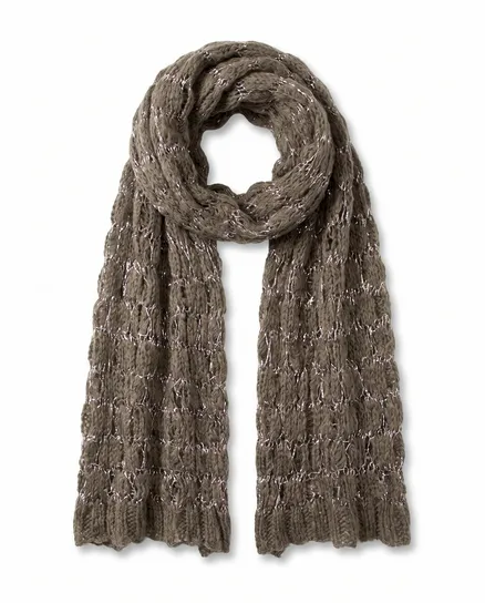 Schal mit Pailletten in braun von fashion made in italy