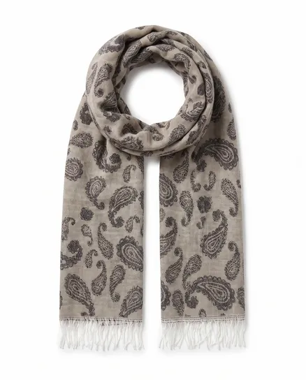 Schal mit Paisley Muster in braun von fashion made in italy