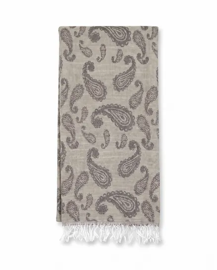 Schal mit Paisley Muster in taupe von fashion made in italy