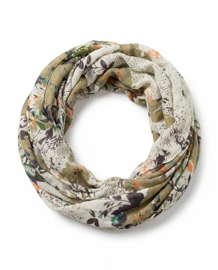 Schlauchschal Bl�tenmuster in beige von FASHION