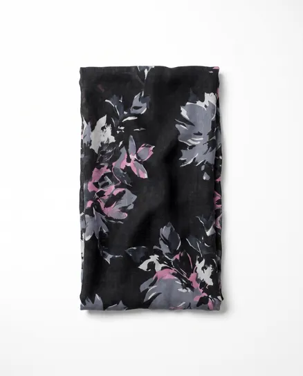 Schlauchschal Bl�tenmuster in schwarz von FASHION
