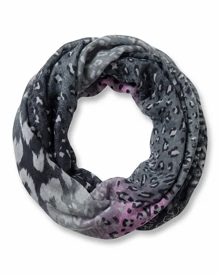 Schlauchschal gemustert in grau von fashion made in italy