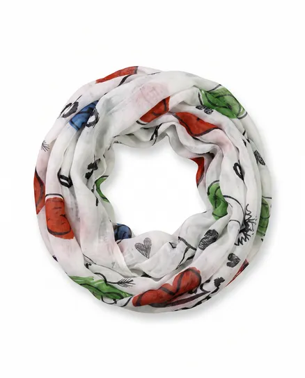 Schlauchschal mit Print in wei� von FASHION