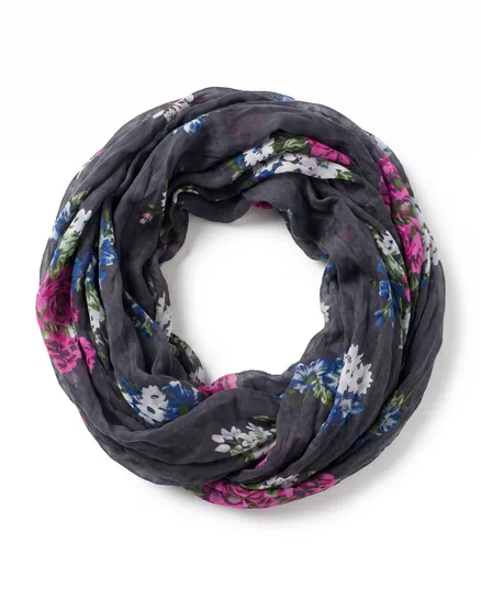 Schlauchtuch mit Bl�ten in anthrazit von fashion made in italy