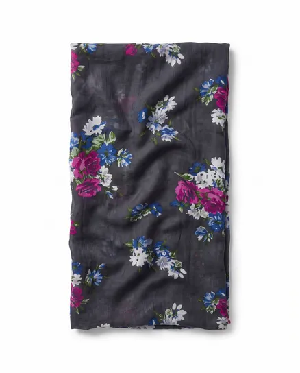 Schlauchtuch mit Bl�ten in anthrazit von fashion made in italy